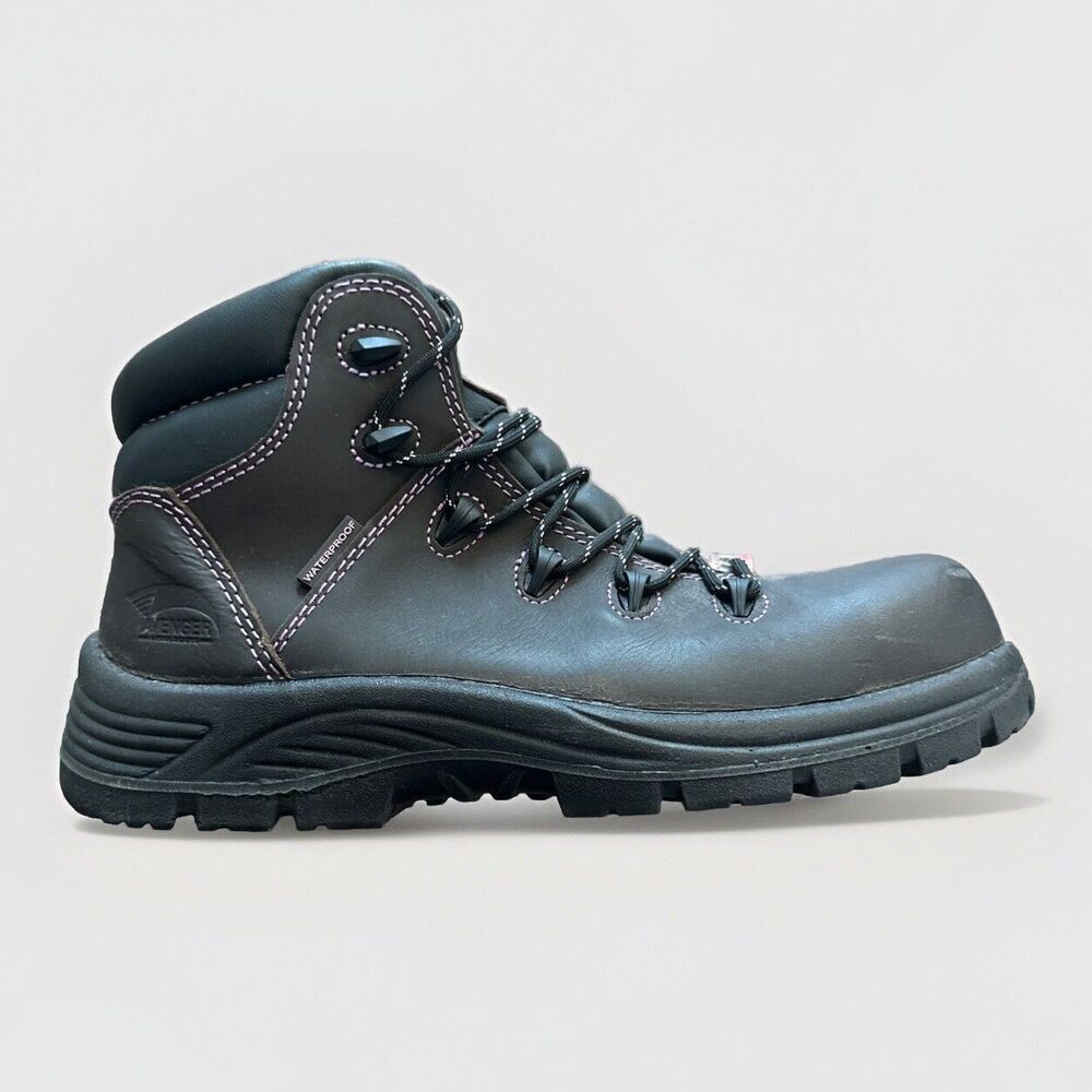 Avenger Wmns Work Boots Sz 10 Waterproof Composite Toe Brown Purple Puncture Res